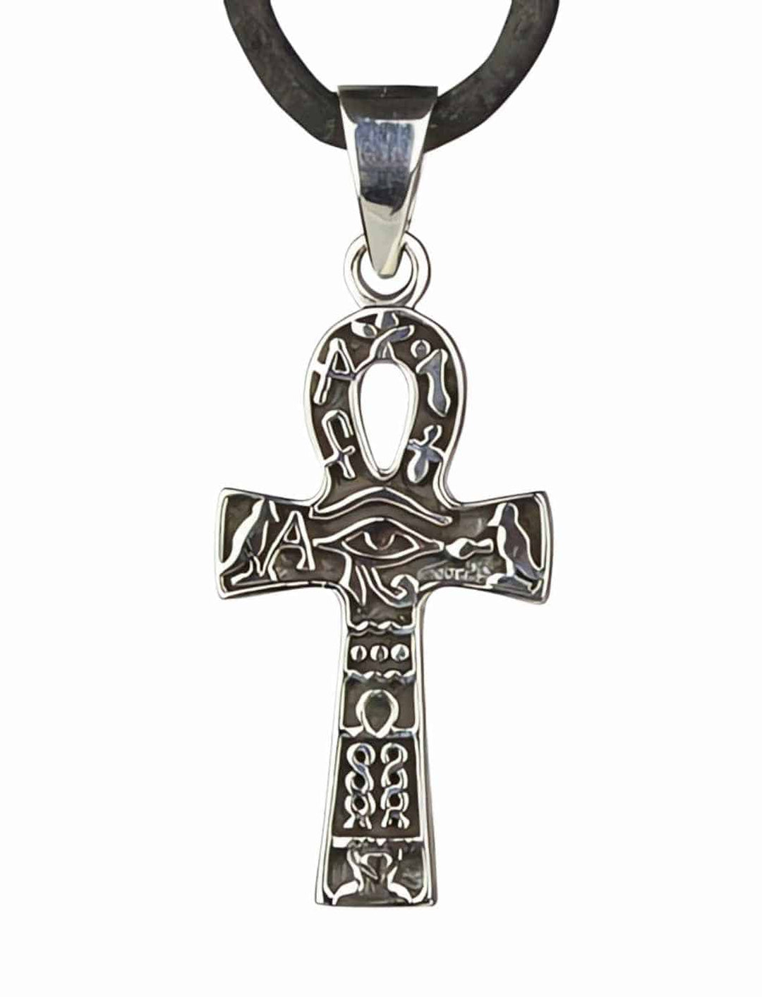 Ankh des Horus Silber Medaillon auf weissem Hintergrund - Runental.de