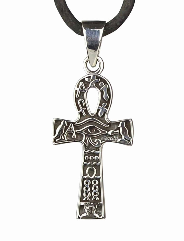 Ankh des Horus Silber Medaillon auf weissem Hintergrund - Runental.de