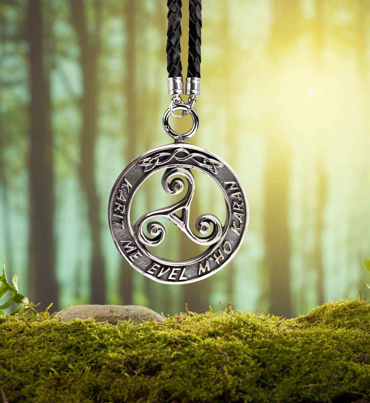 Bretonische Triskele der Treue - Silber Medaillon - runental