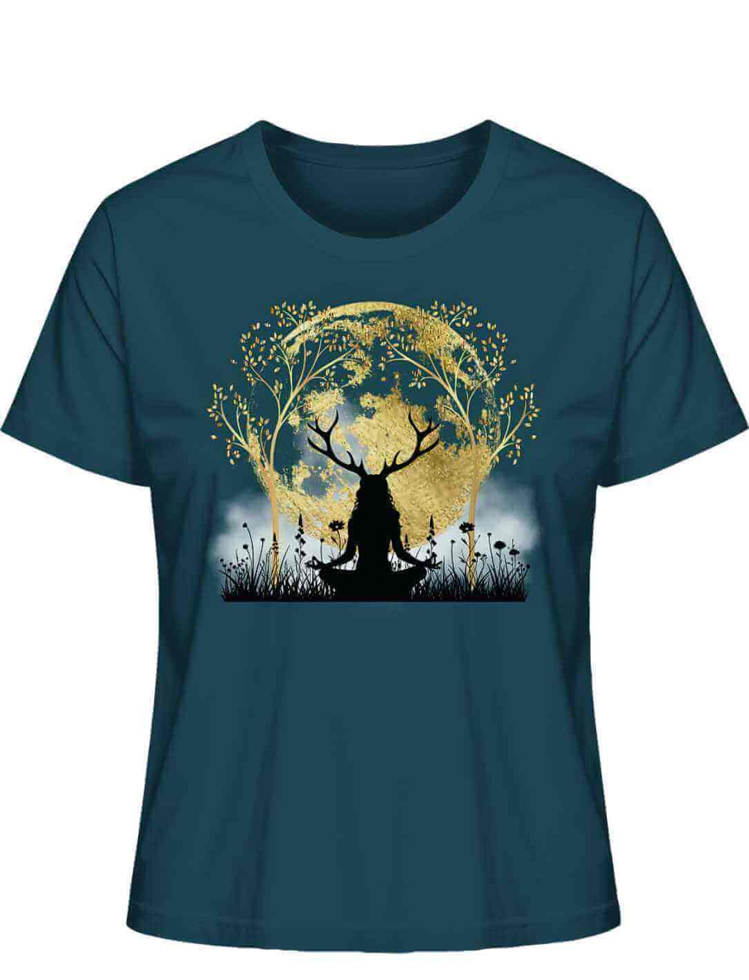 Druidin der alten Wälder Damen Shirt in Stargazer, auf weissem Hintergrund.