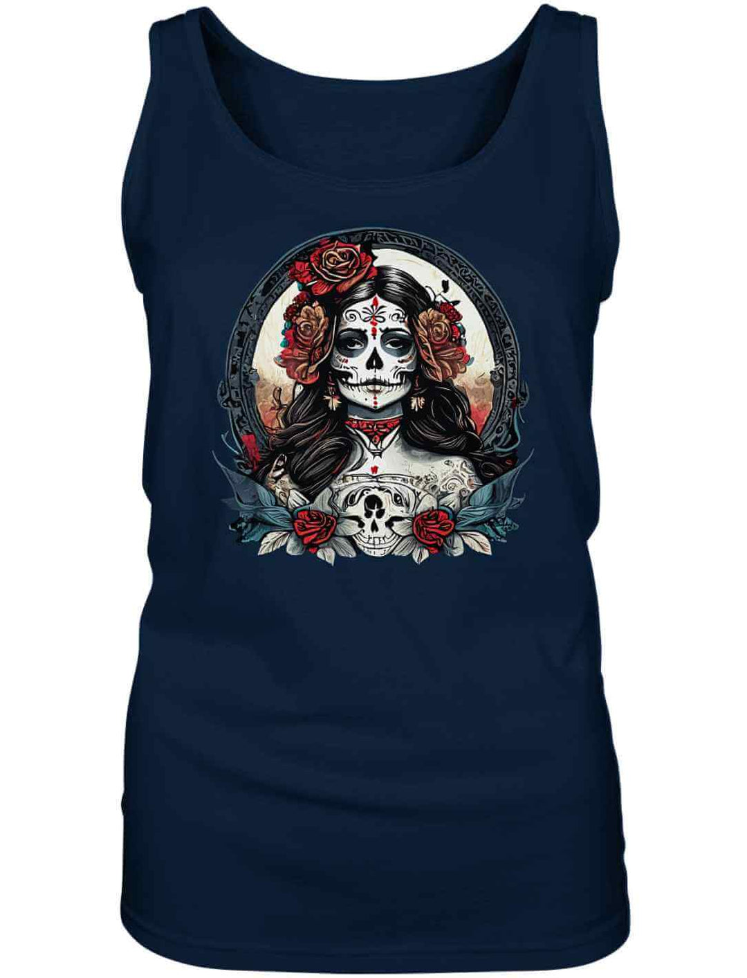 Damen La Catrina Tank Top aus Bio-Baumwolle in stilvollem French Navy – Runental.de.