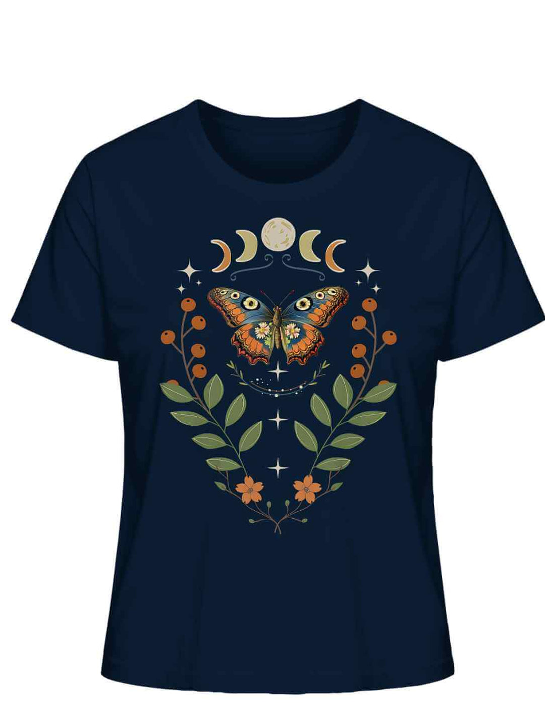 Lunaflora Shirt in French Navy – floral, magisch und modern
