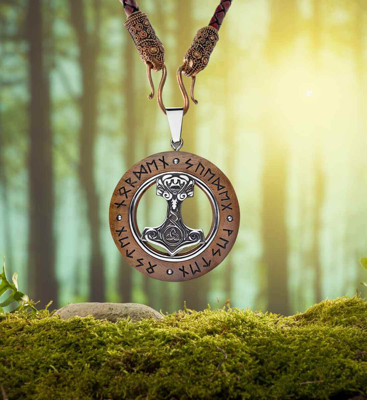 Mjölnirs Pfad - Holz Halskette - runental