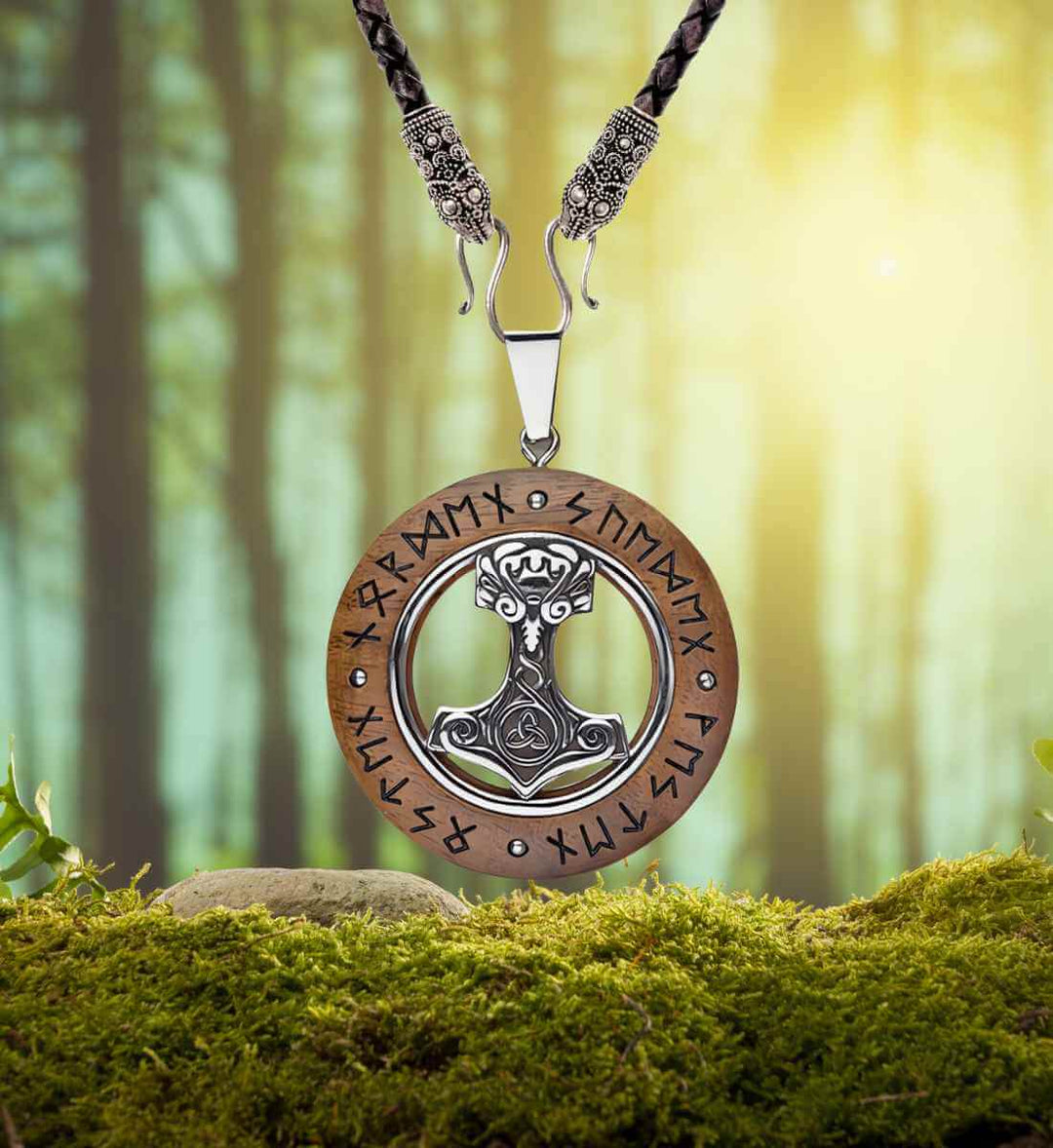 Mjölnirs Pfad - Holz Halskette - runental