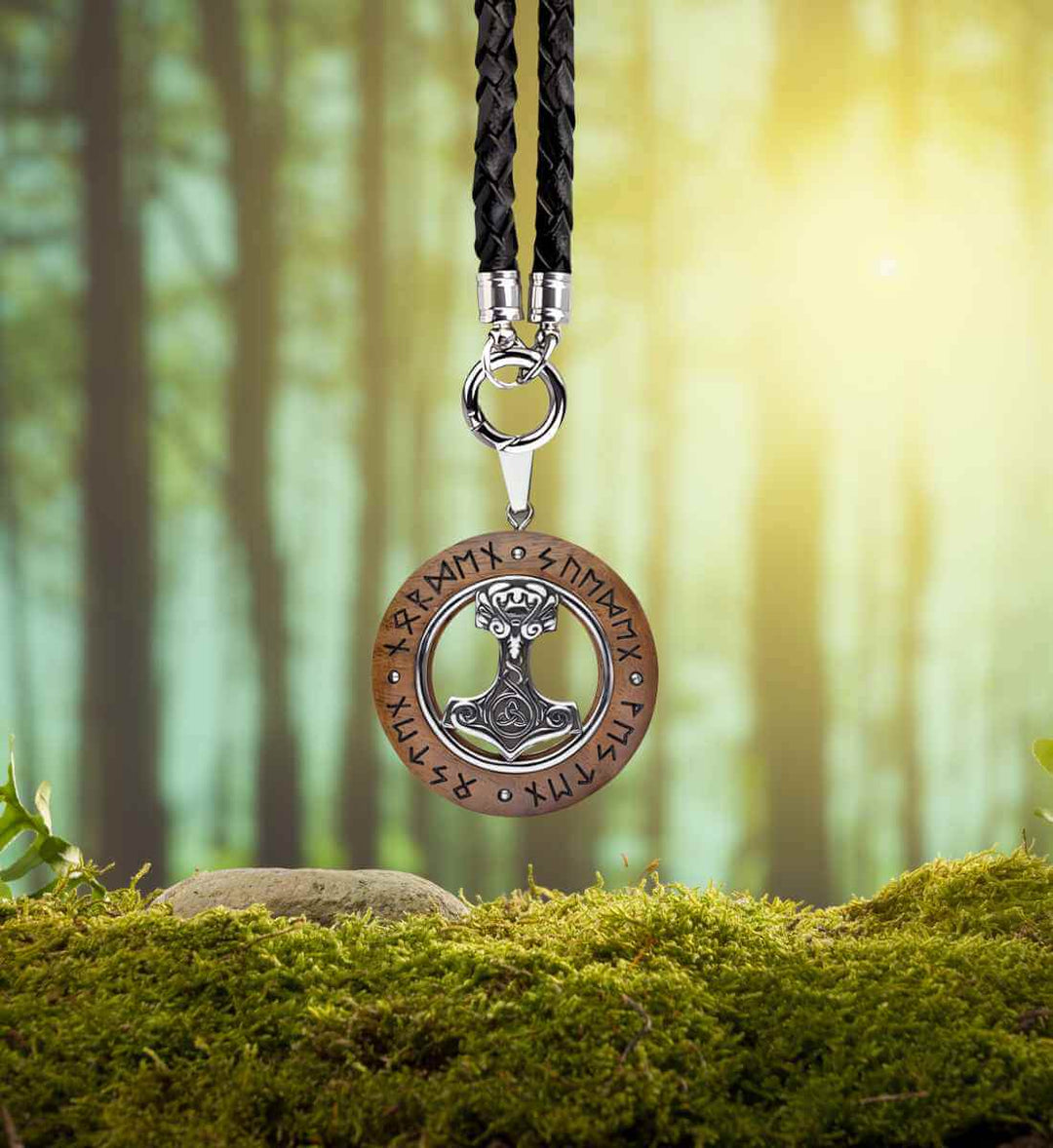 Mjölnirs Pfad - Holz Halskette - runental