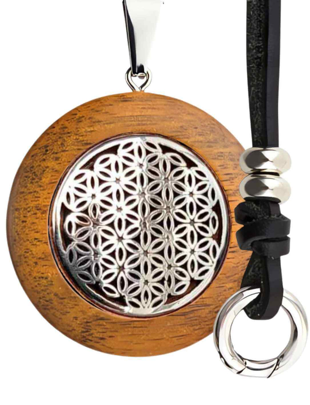 Bláth na Beatha - Holz Halskette im Set mit Band des Waldläufers Lederkette - Bei Runental.de