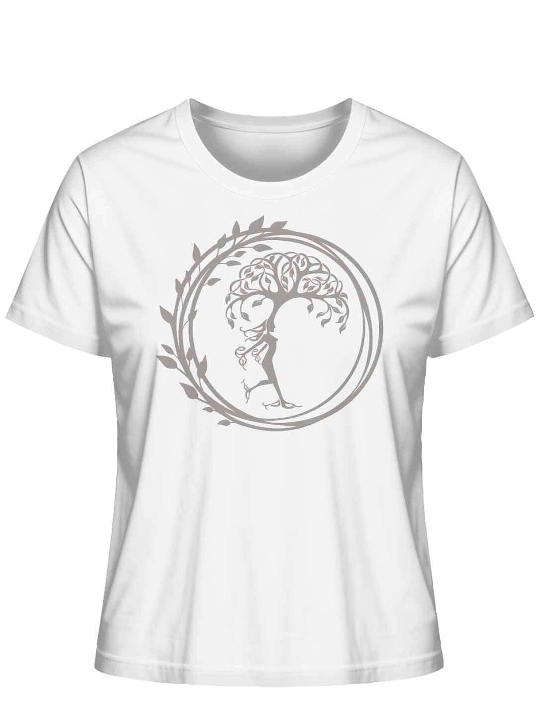 Silvaner Lebensbaum  - Damen Organic Shirt in weiss auf weissem Hintergrund - Runental.de