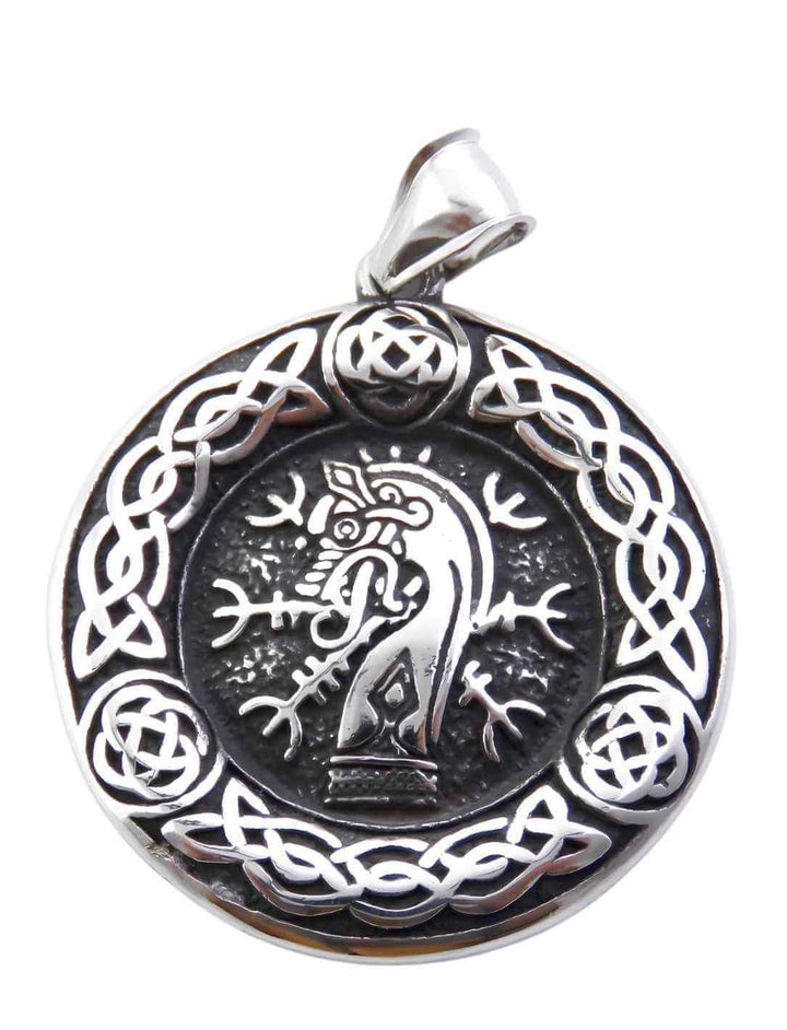 Sleipnir-Anhänger mit nordischer Umrandung aus Edelstahl – Symbol für Übergänge, Odin und die Reise durch die neun Welten