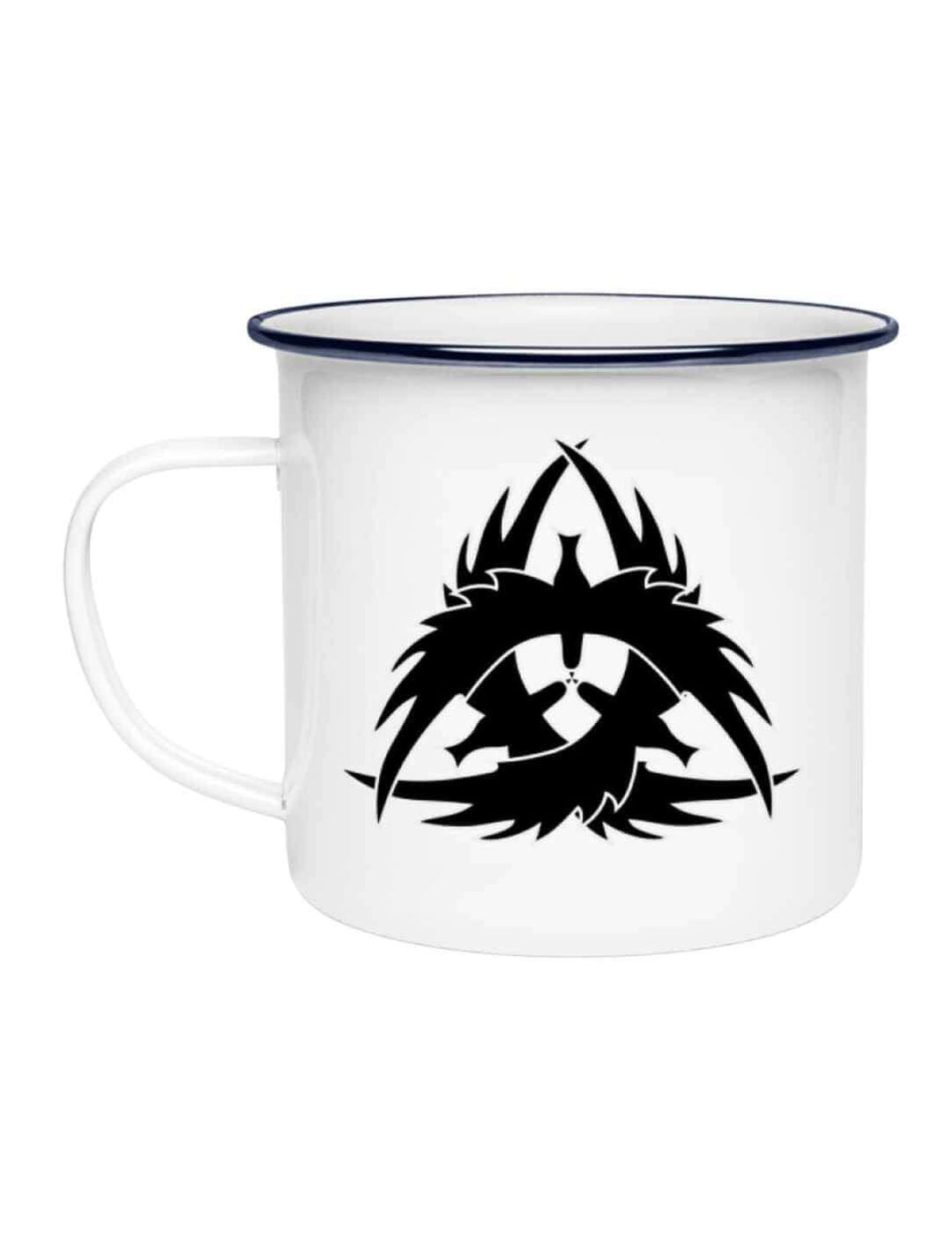 The Raven Clan Emaille-Tasse in weiss mit schwarzem Rand - Runental.de