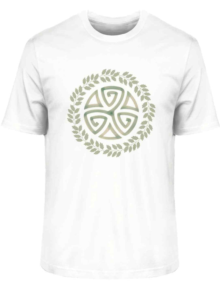 Weisses Triskele des Waldes T-Shirt – Keltische Symbolik und Naturverbundenheit