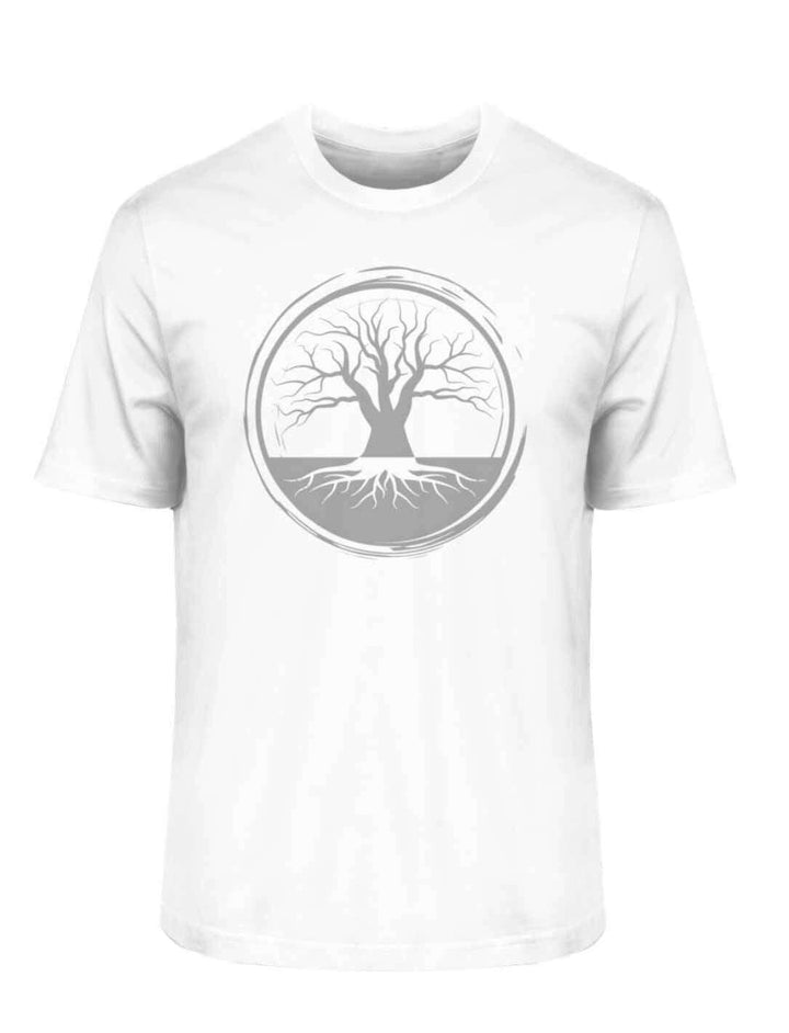 Weisses Unisex-Shirt auf weissem Hintergrund â zeitlose Eleganz fĂŒr jeden Tag.