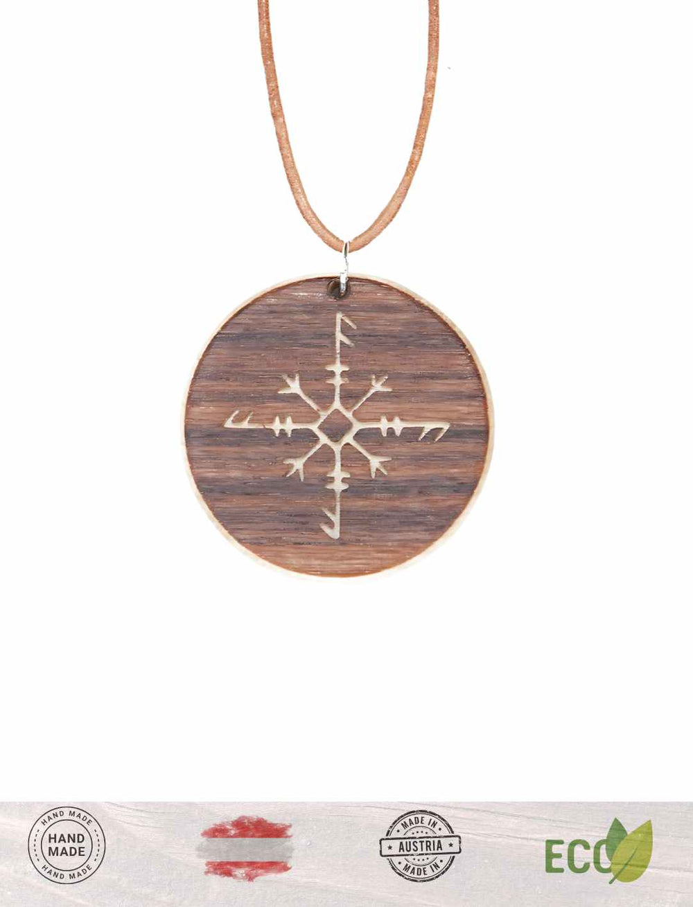 Vegvisir Amulett aus Holz - runental