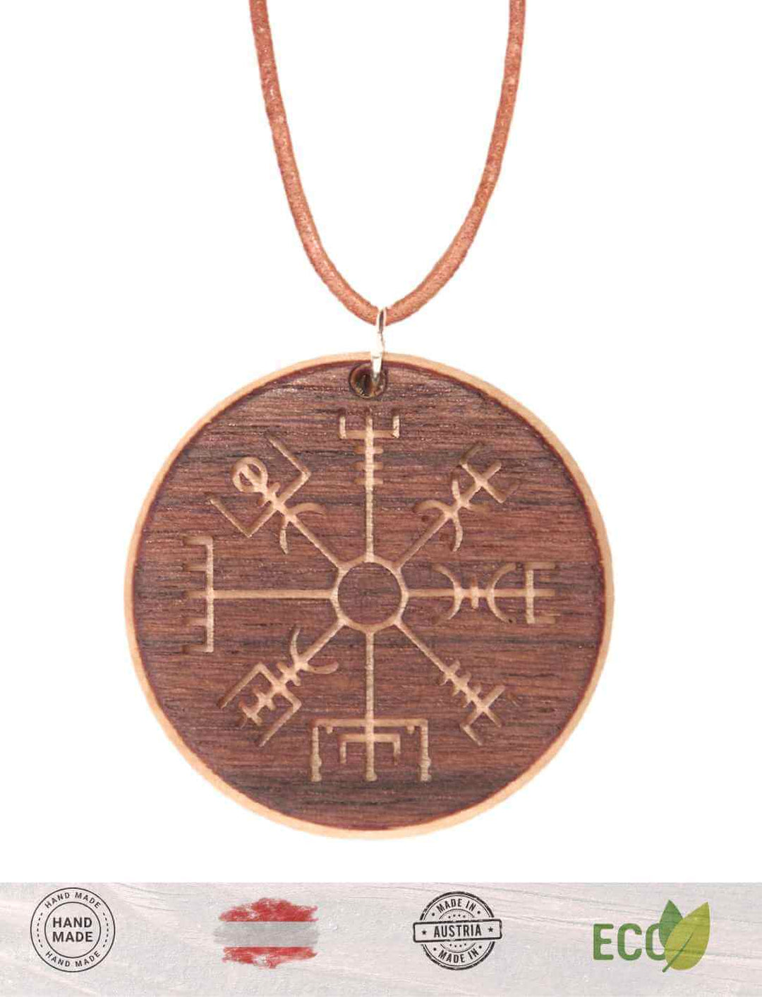 Vegvisir Amulett aus Holz