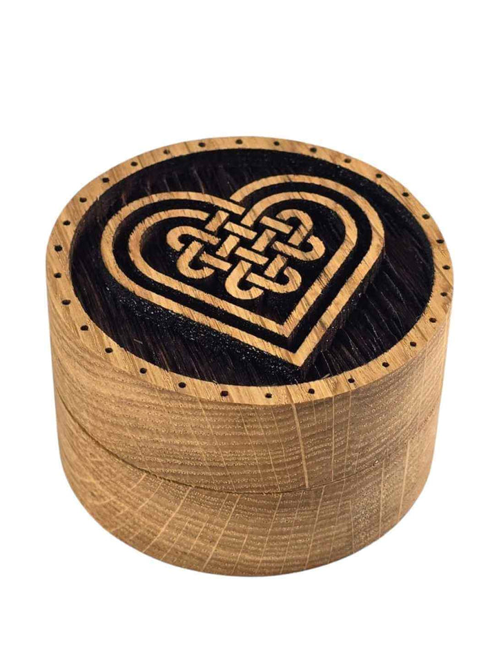 Schmuckdose Celtic Heart mit keltischem Herzsymbol von schräg oben