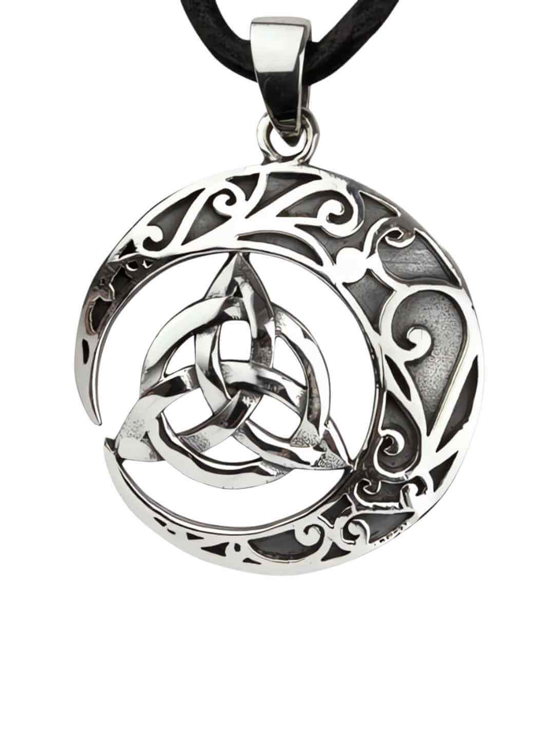 Keltischer Knoten des Mondzaubers – Silberanhänger