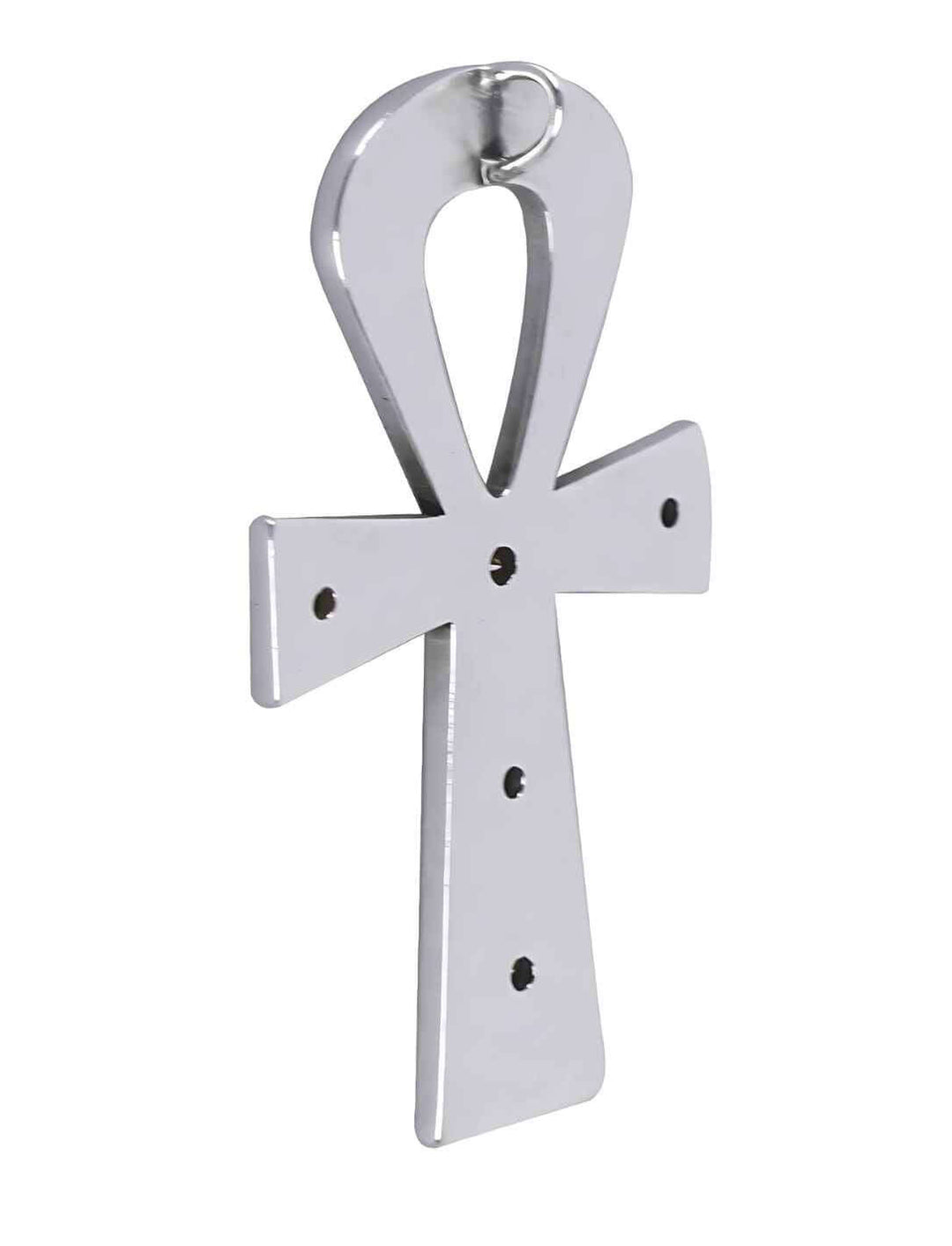 Schlüssel der Pharaonen – Ägyptischer Ankh-Anhänger aus 925er Silber, Rückseite auf weißem Hintergrund.