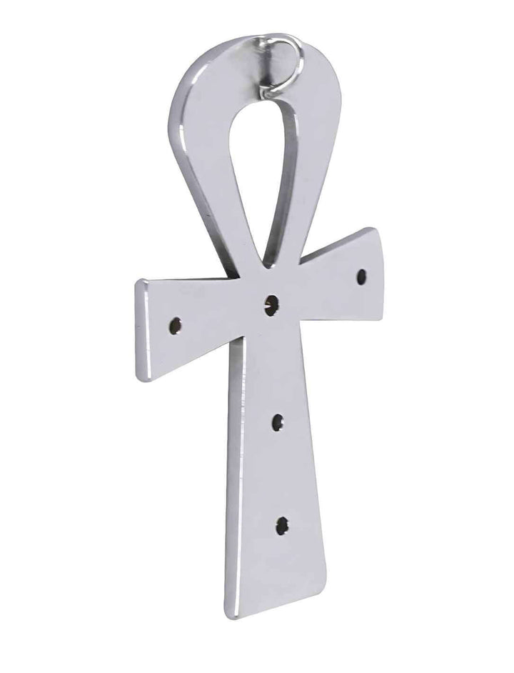 Schlüssel der Pharaonen – Ägyptischer Ankh-Anhänger aus 925er Silber, Rückseite auf weißem Hintergrund.