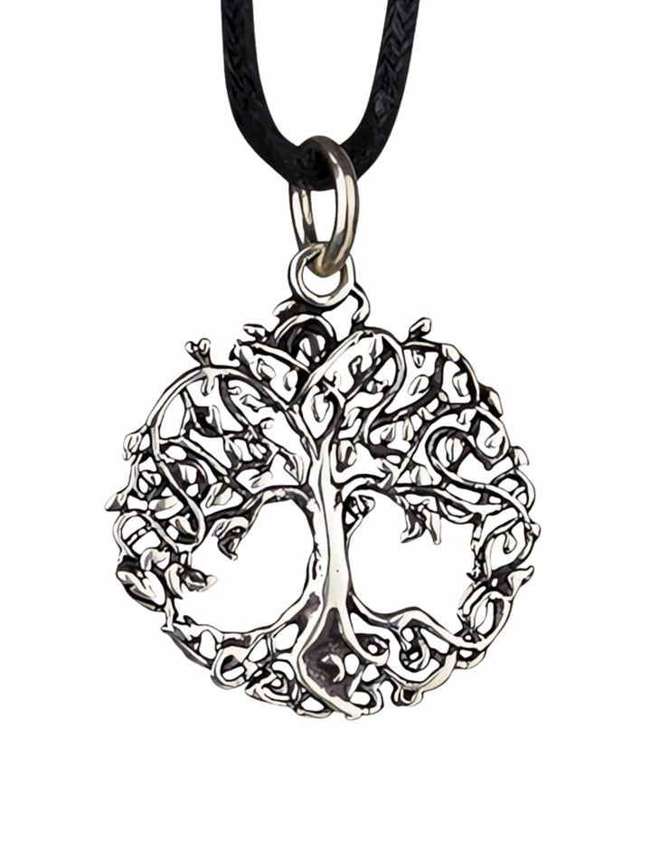 Baum des Lebens - Silber Medallion - Produktbild auf weissem Hintergrund - Runental.de