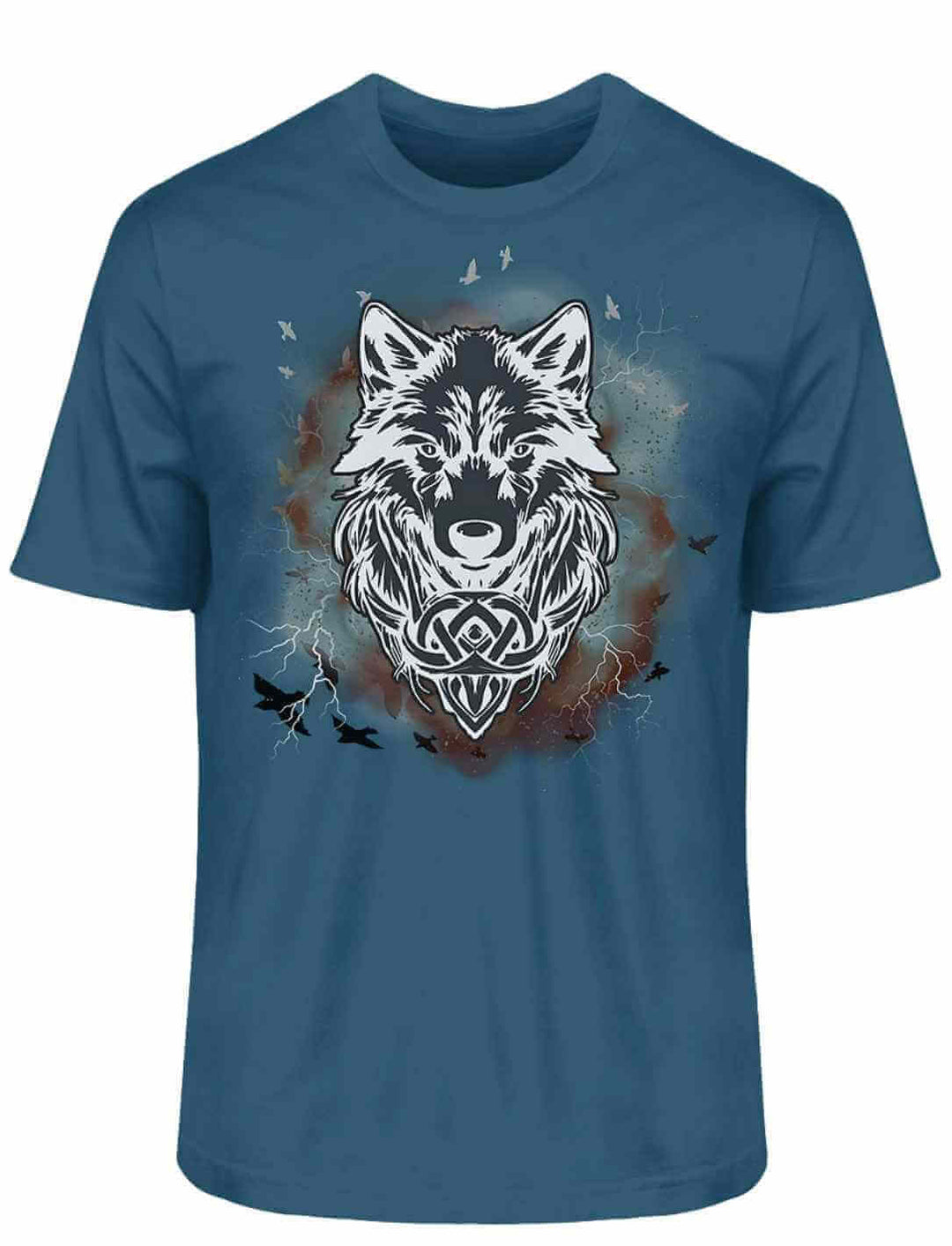 nisex Organic Shirt Fenrir – Wolfseele des Nordens in Stargazer – das Licht der Sterne spiegelt sich in der ungezähmten Wildheit Fenrirs.