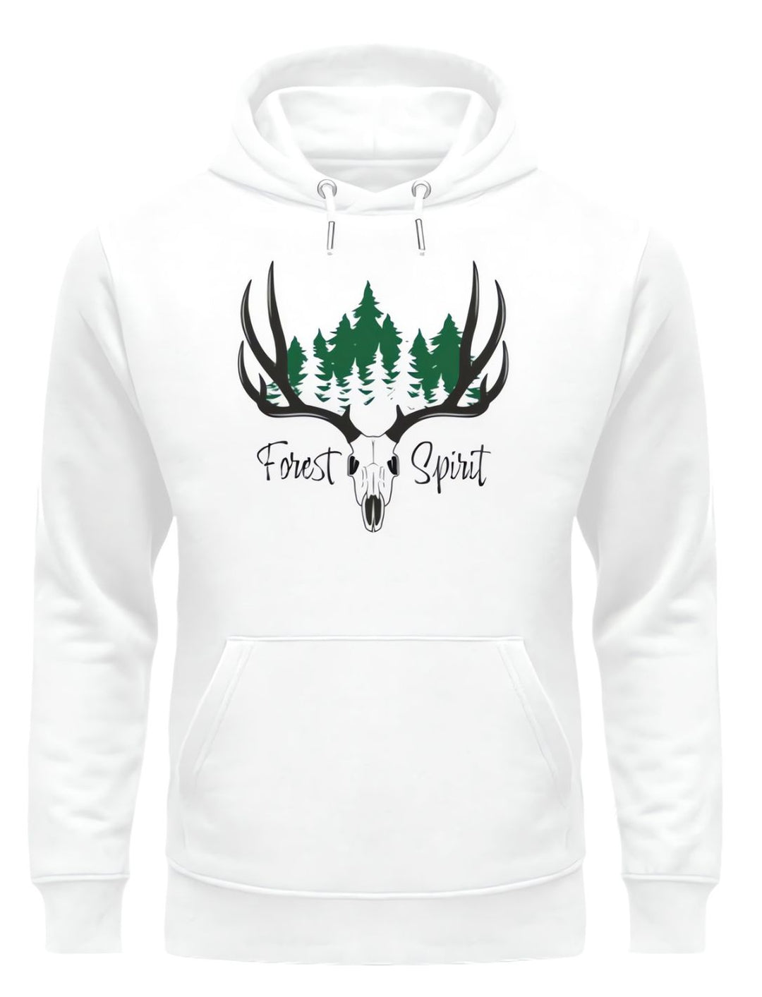 Forest Spirit - Unisex Hoodie - keltisches Design in Weiss. Von Runental.de