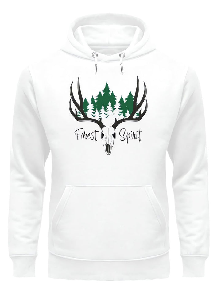 Forest Spirit - Unisex Hoodie - keltisches Design in Weiss. Von Runental.de