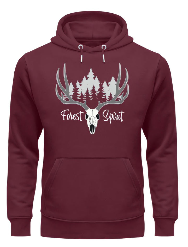 Forest Spirit - Unisex Hoodie - keltisches Design in Burgund. Von Runental.de