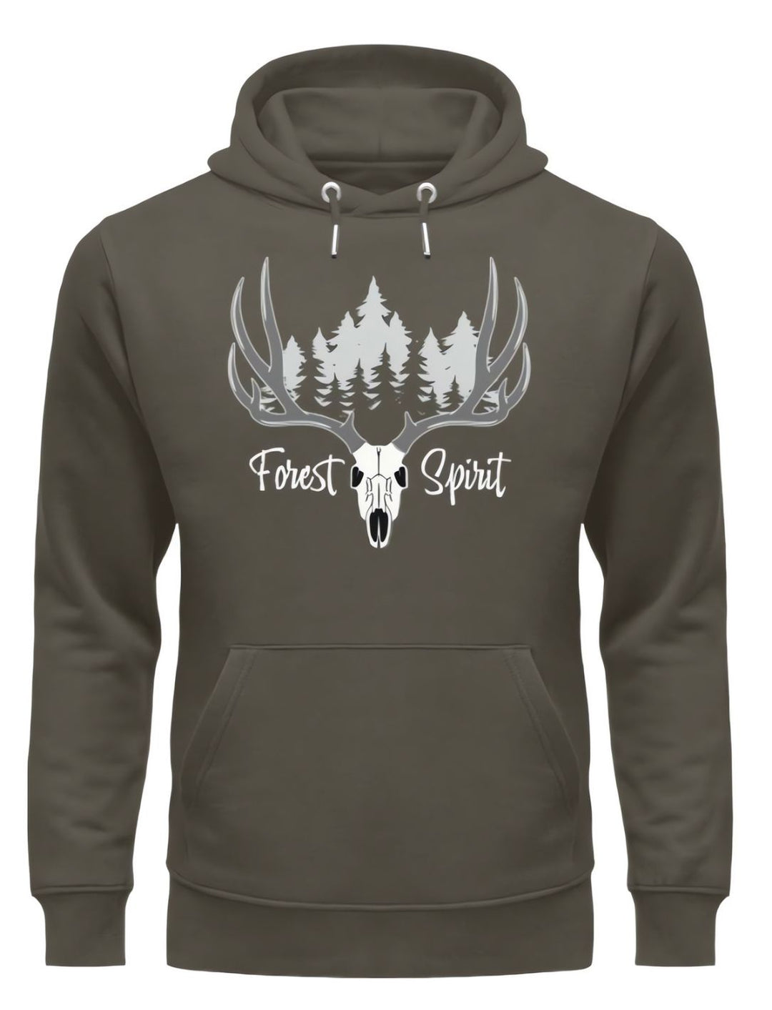 Forest Spirit - Unisex Hoodie - keltisches Design in Khaki. Von Runental.de