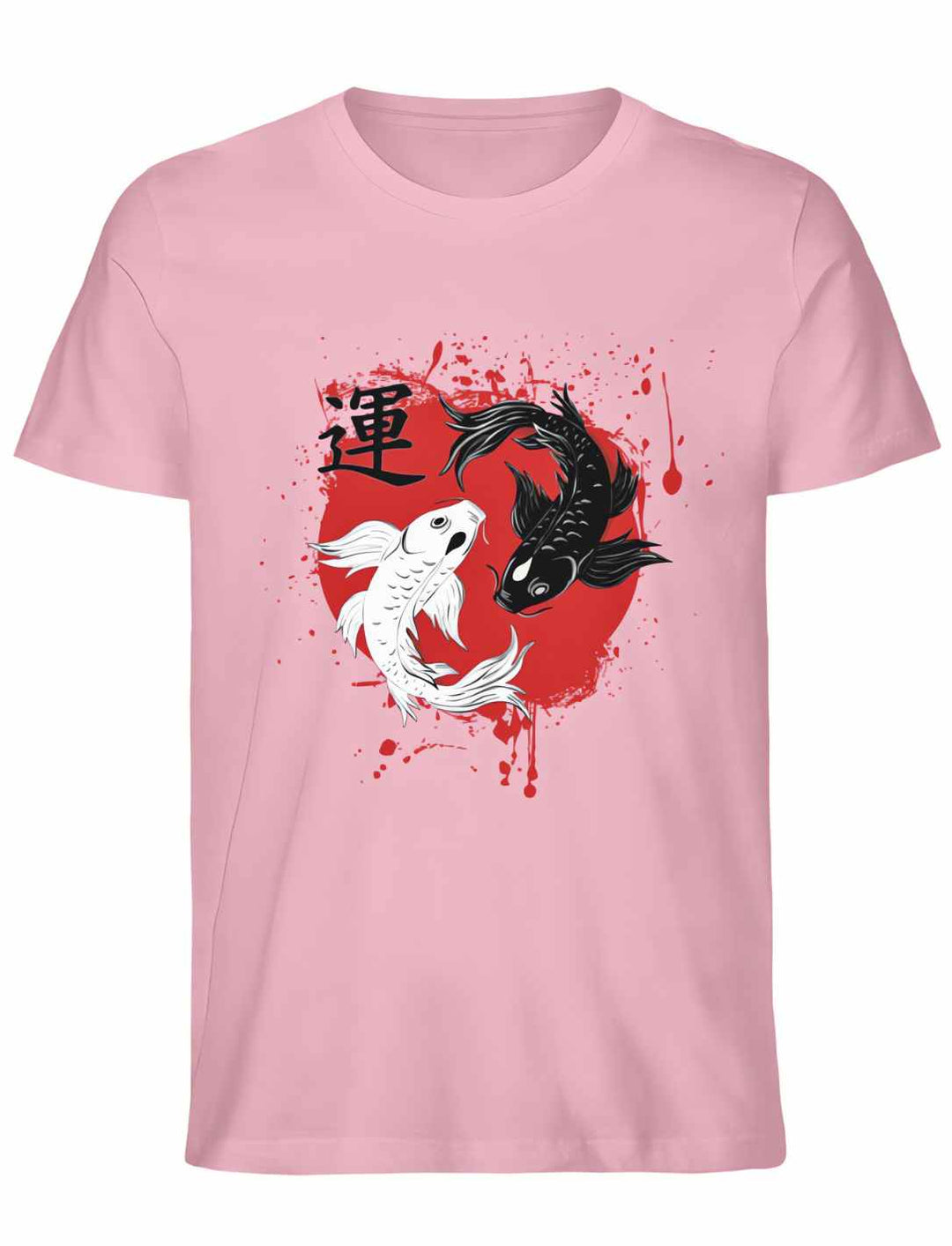 Harmonic Koi Unisex T-Shirt in Cotton Pink – Sanfte Rosa-Farbe mit elegantem Koi-Design.