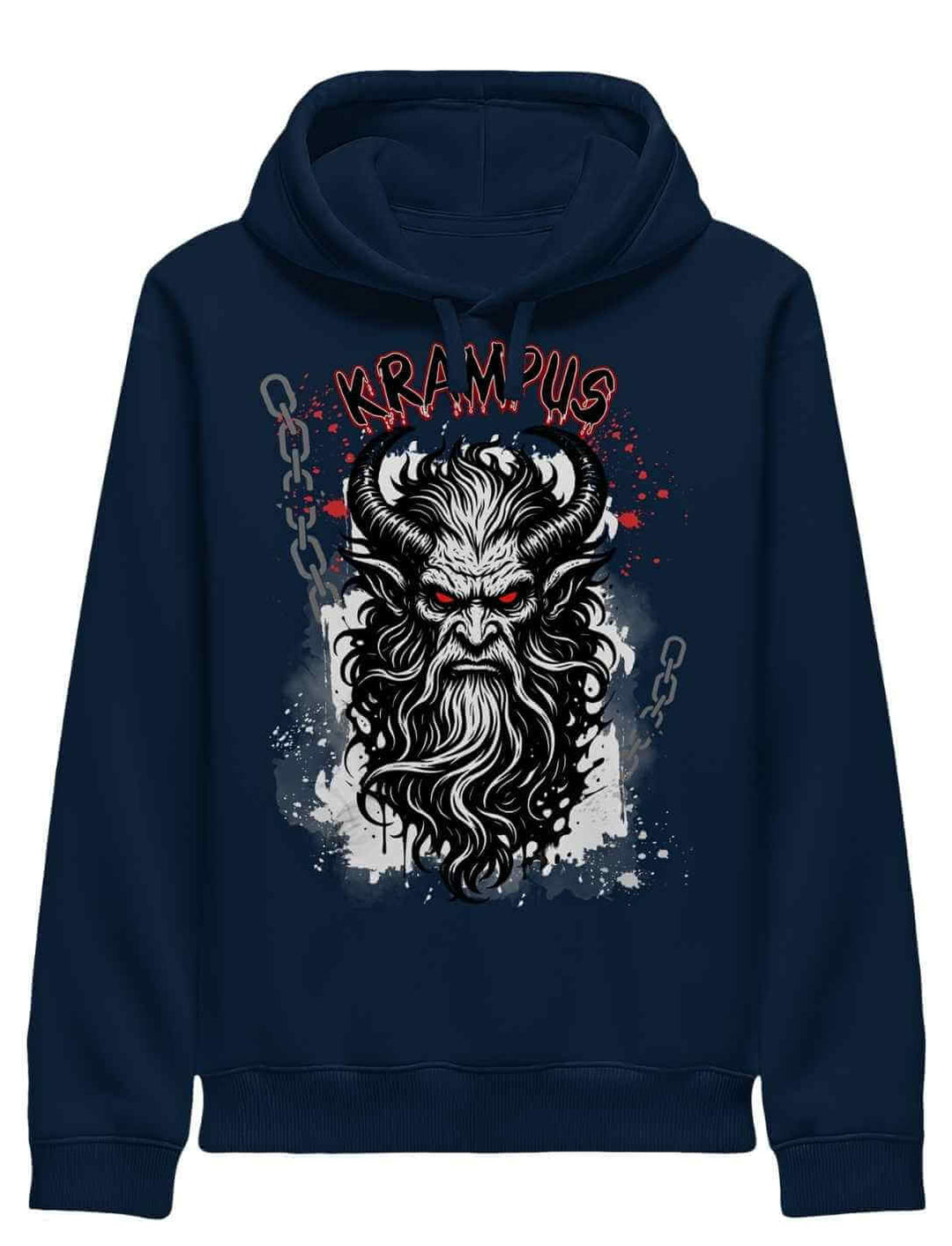 Krampus Hoodie French Navy – Mythisches Wintermotiv