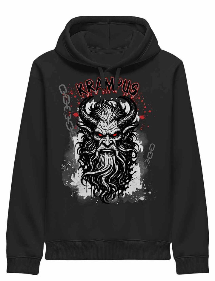 Krampus Hoodie Schwarz – Schatten der Rauhnacht Design