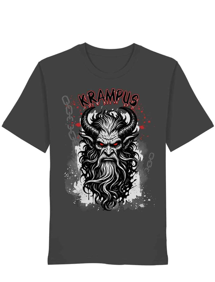 Krampus Shirt Anthrazit – Alpenmythologie Motiv Schatten der Rauhnacht