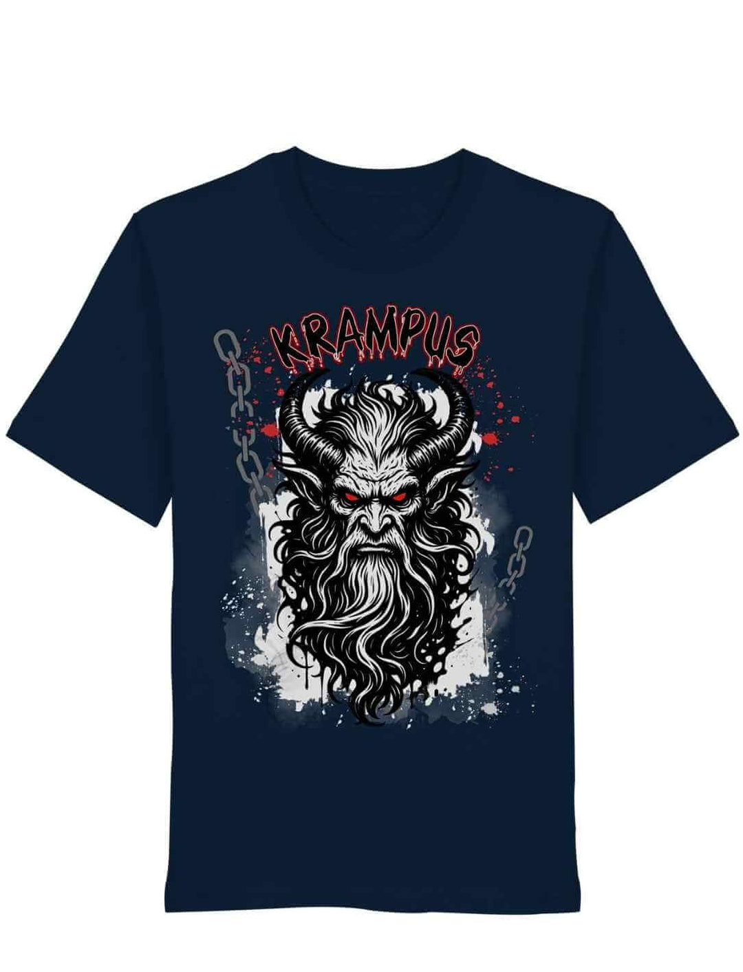 Krampus Shirt French Navy – Dunkles Rauhnacht Motiv für Männer