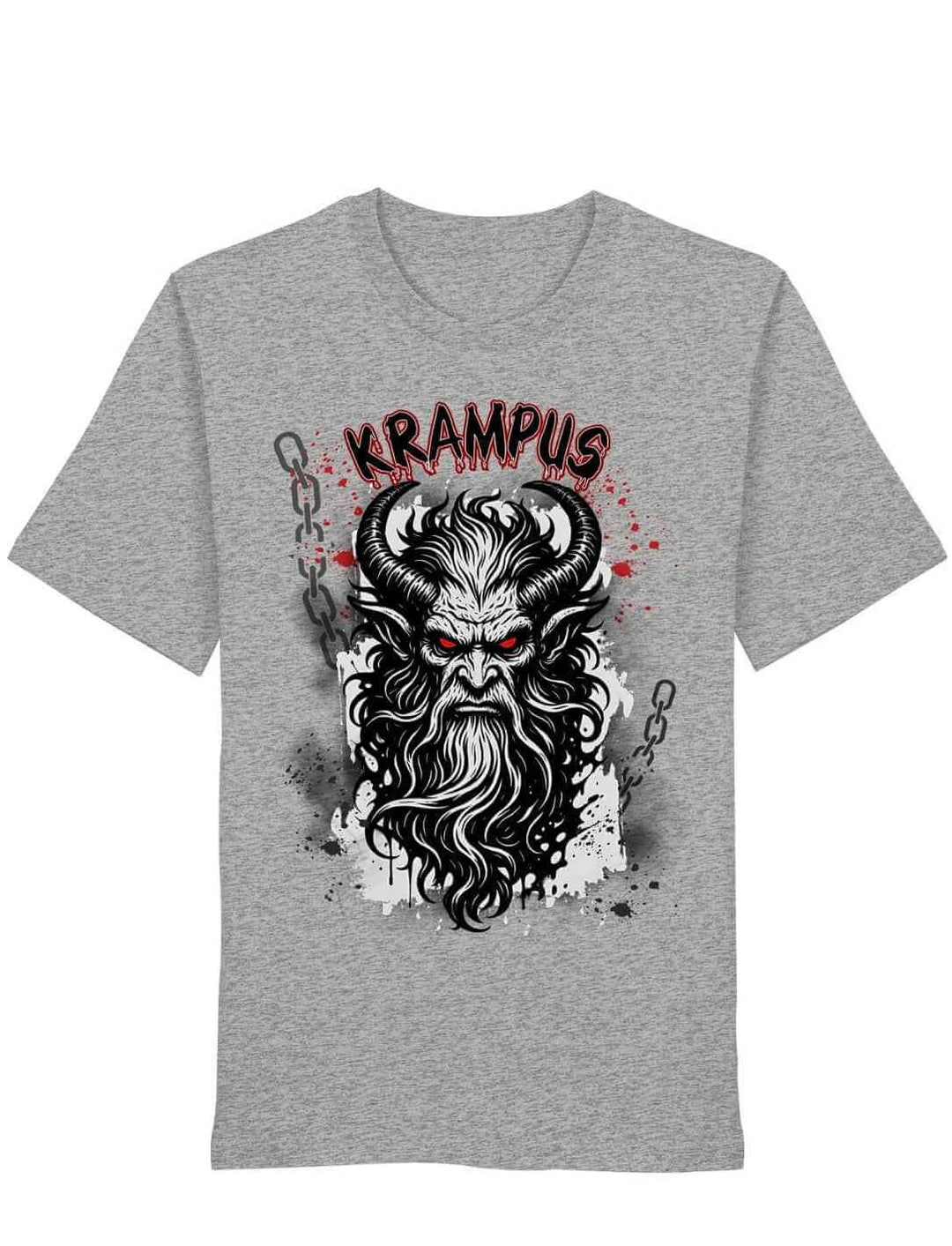 Krampus Shirt Heather Grey – Schatten der Rauhnacht Motiv