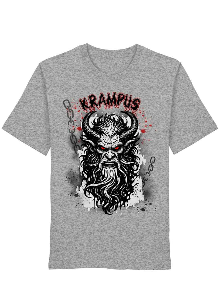 Krampus Shirt Heather Grey – Schatten der Rauhnacht Motiv