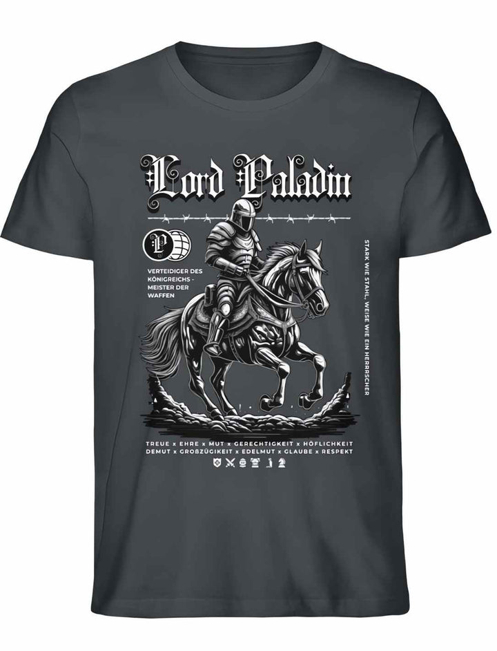 Lord Paladin Unisex T-Shirt in India Ink Grey – Edler Grauton mit kraftvollem Paladin-Abzeichen.