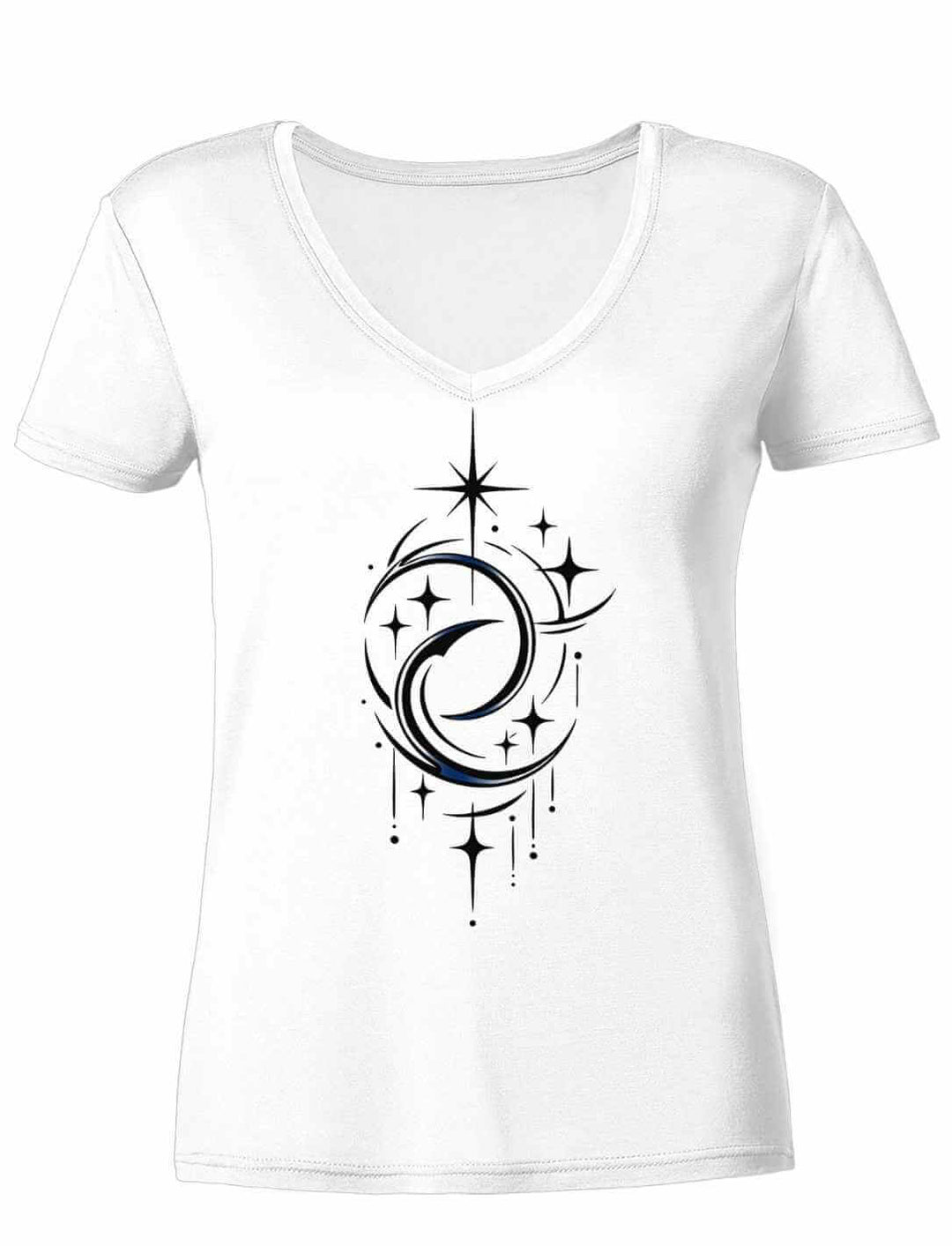 Doppelmond Shirt Damen weiß Bio Baumwolle Balance Symbol