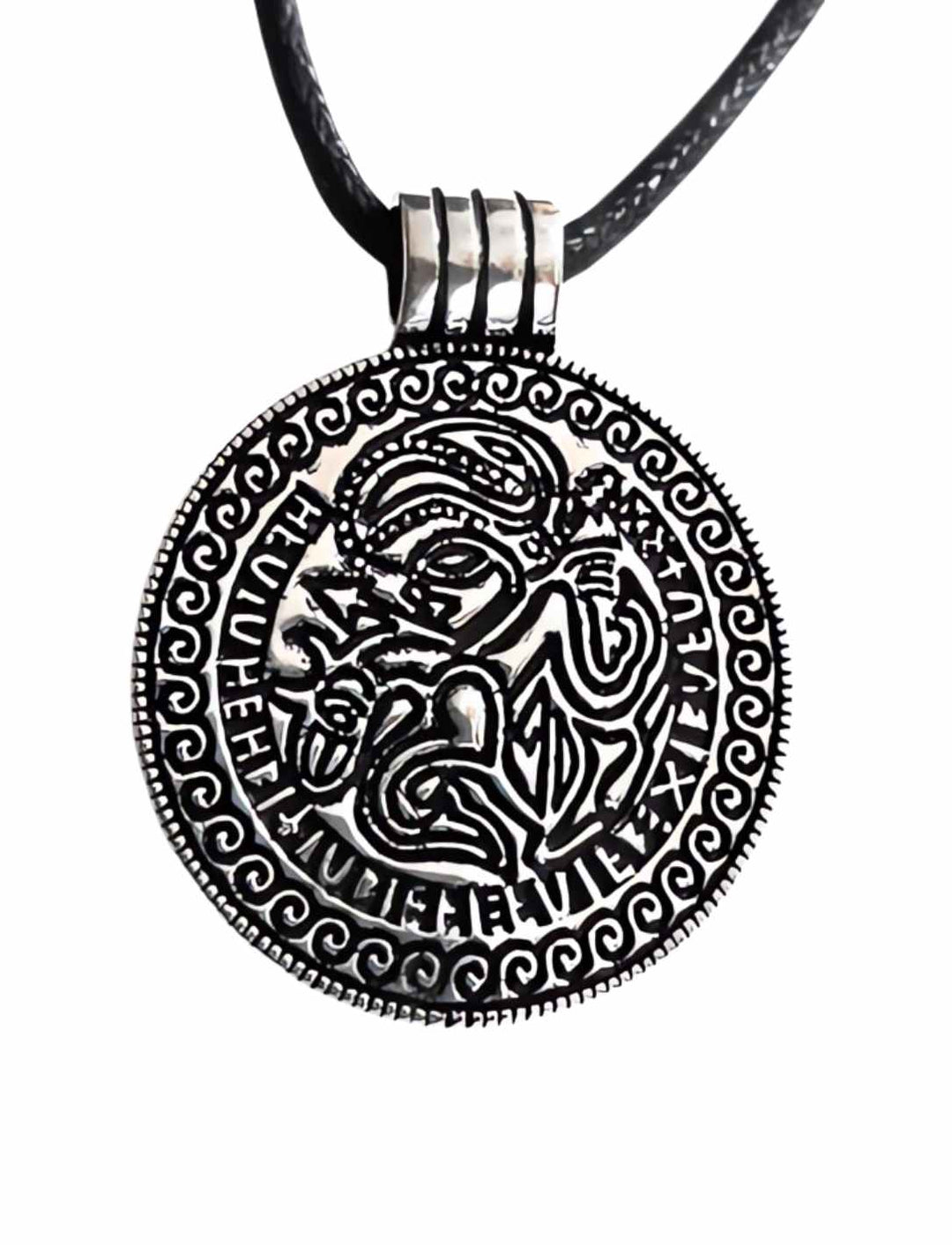 Odin, der nordische Allvater, geprägt auf einen Sterling Silber Anhänger, isoliert auf weißem Hintergrund