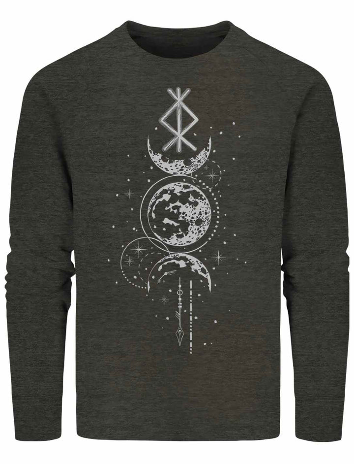 Sweat Shirt - Rune des Mondschein Wächters, nordisches Design in dark heather grey. Von Runental.de