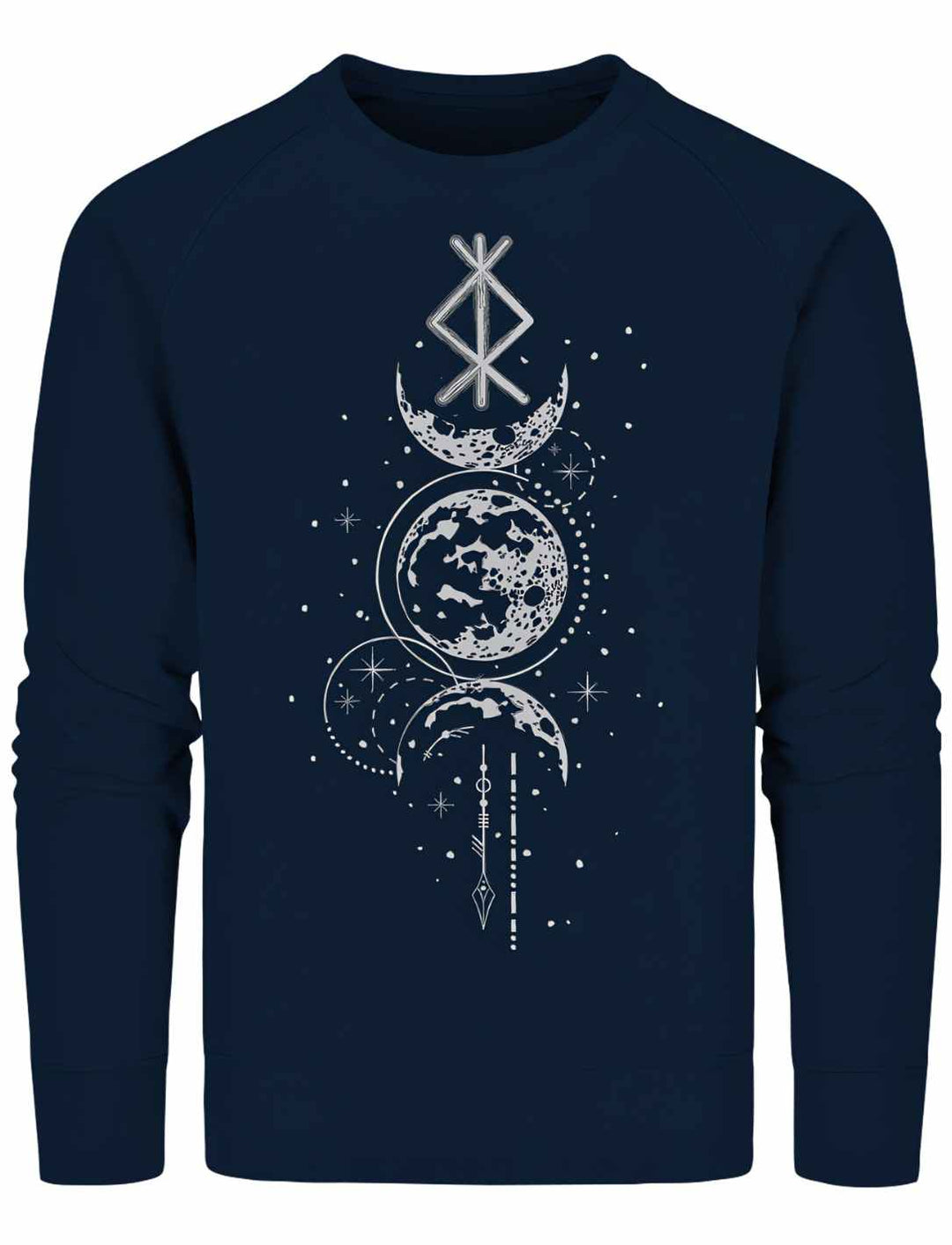 Sweat Shirt - Rune des Mondschein Wächters, nordisches Design in french navy. Von Runental.de
