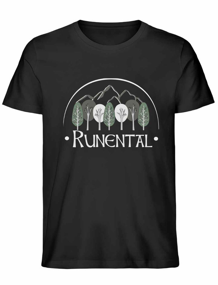 Schwarzes Runental Fanwear Unisex Organic T-Shirt in Produktansicht