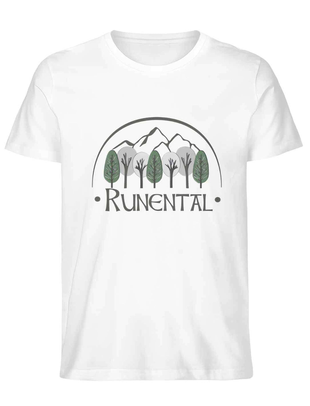 Weißes Runental Fanwear Unisex Organic T-Shirt in Produktansicht