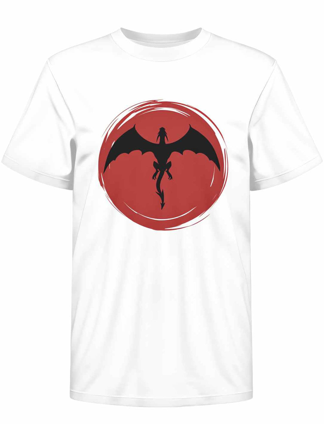 Weißes 'Saga of the Dragon' Bio-Kinder T-Shirt, flach ausgelegt, ideal für junge Entdecker, um im Partnerlook mit ihren Eltern die Legenden zum Leben zu erwecken.