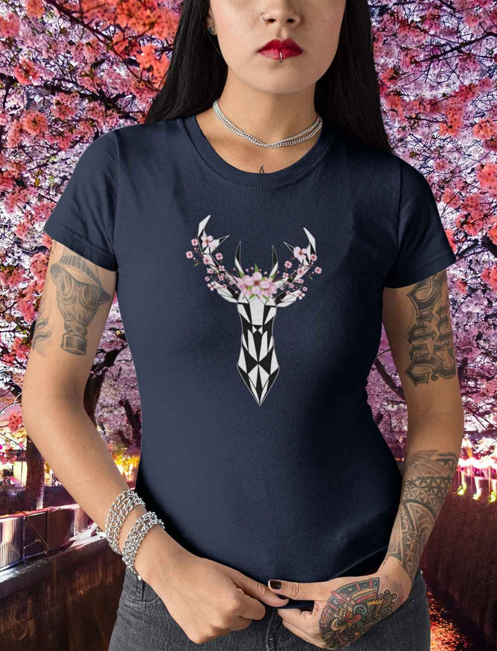Sakura Deer - Woman Organic Shirt