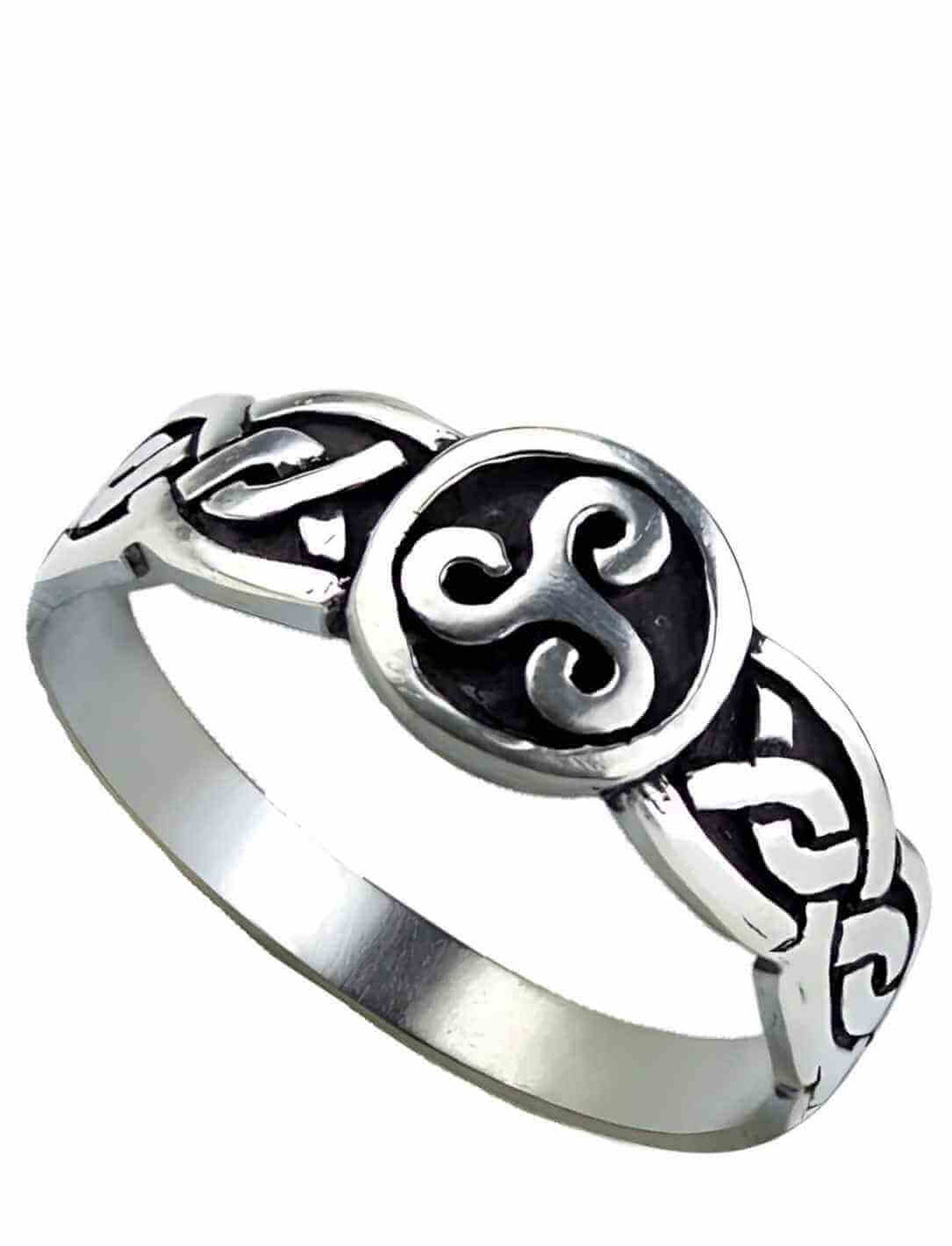 Triskele Ring der Harmonie aus 925 Silber mit keltischem Knotenmuster, ein Symbol für Balance und Einheit – perfekt für Fans der keltischen Kultur.