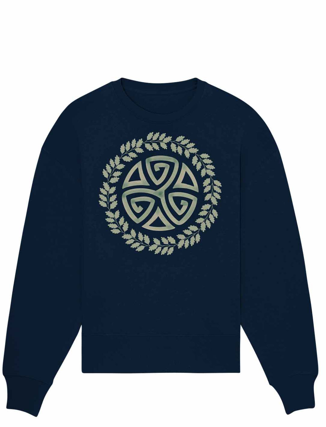 Triskele des Waldes Oversized Sweatshirt in French Navy – stilvoller Oversized-Schnitt mit keltischem Design.