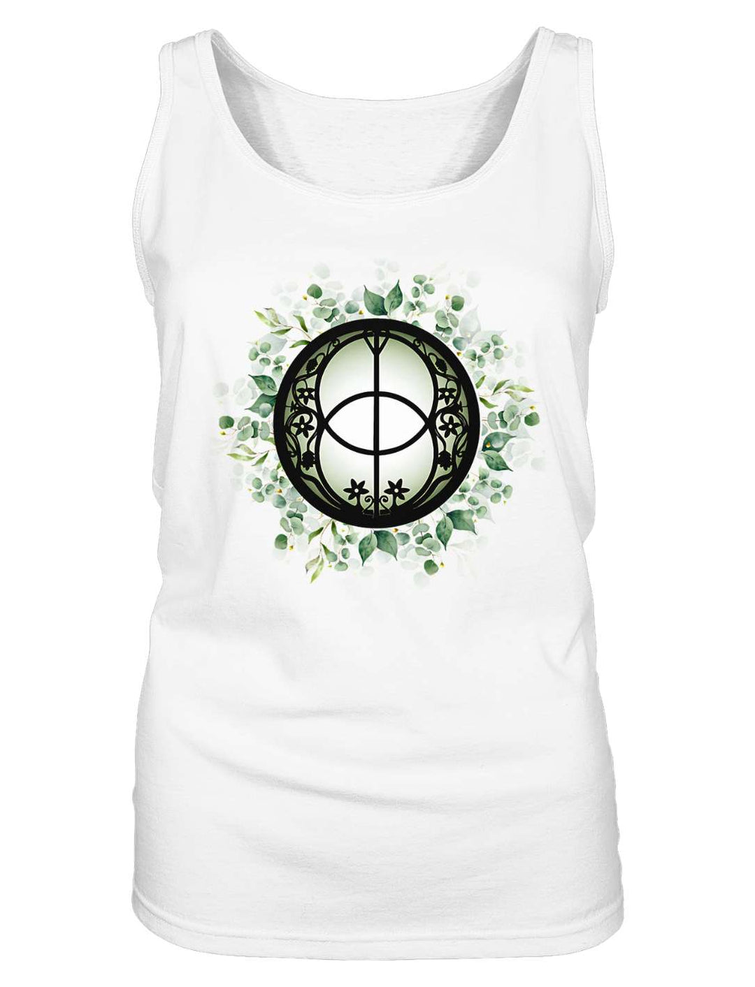 Chalice Well Damen Tank Top in Weiß, Vorderansicht