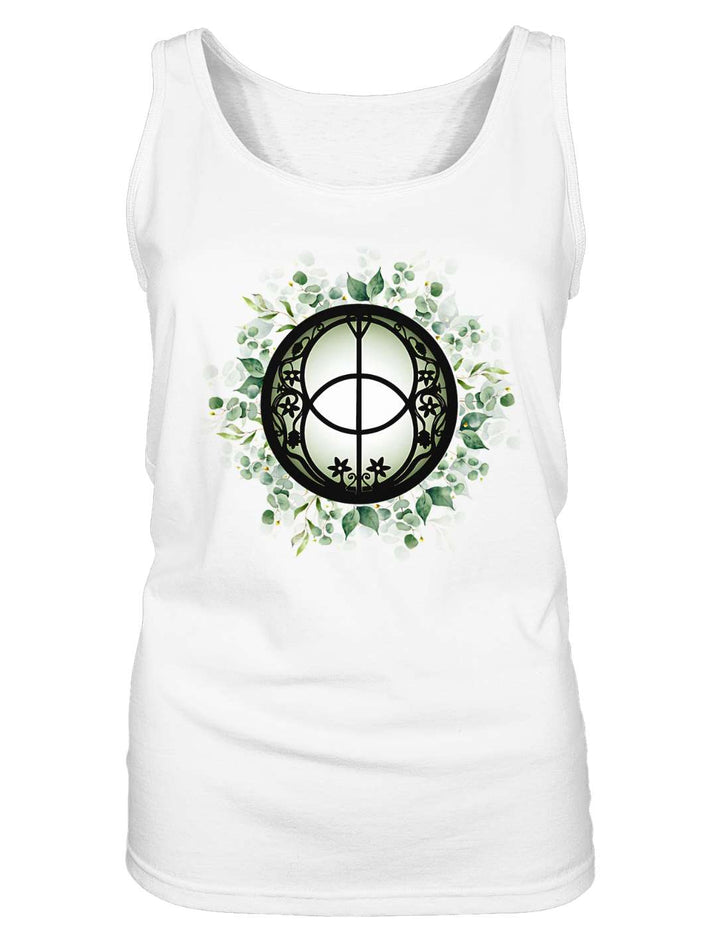 Chalice Well Damen Tank Top in Weiß, Vorderansicht