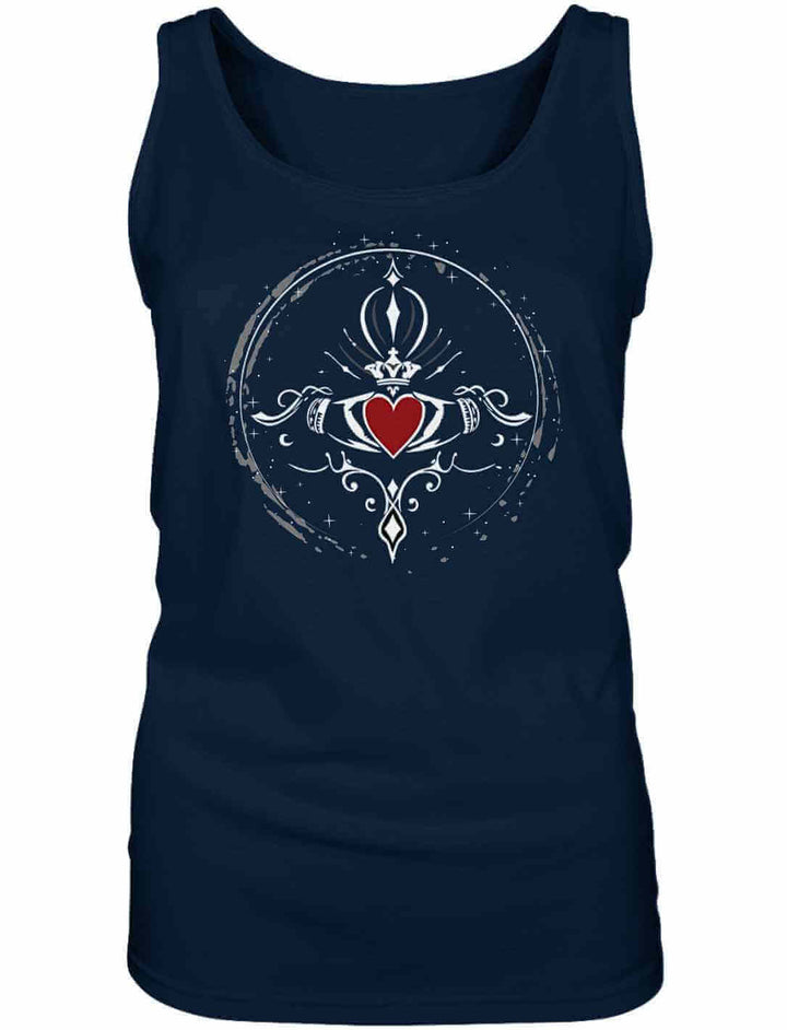 Damen Tank Top aus Baumwolle in french navy, mit dem Symbol der ewigen Liebe, perfekt für stilvolle und nachhaltige Outfits.