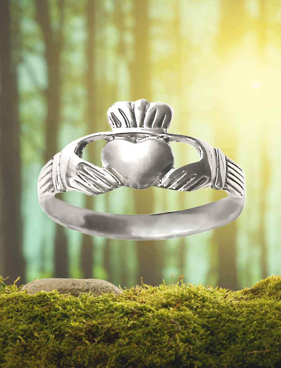 Claddagh Ring des Herzens - 925 Silber