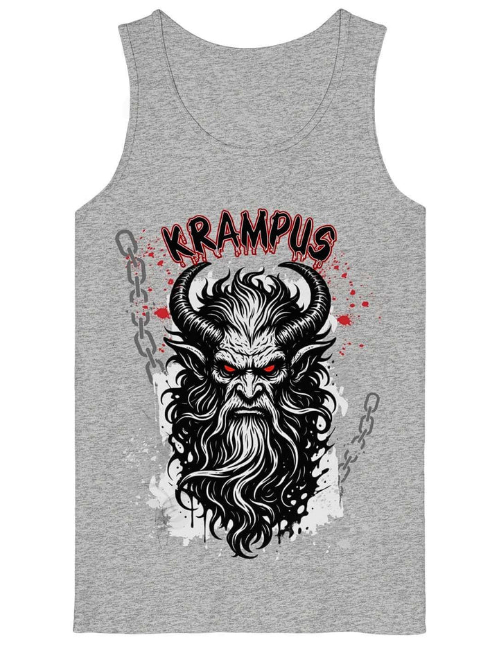 Graues Tanktop mit Krampus Rauhnacht Motiv für Herren